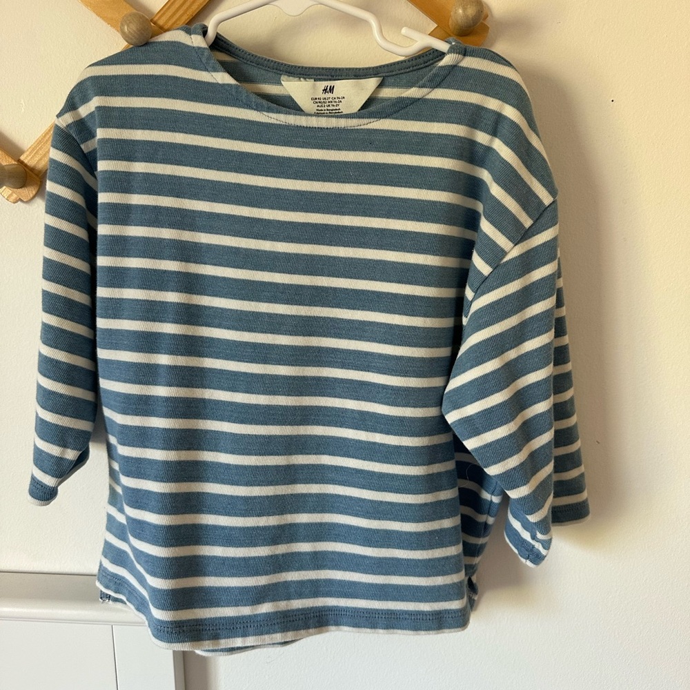 H&M Striped Blue and White Tee